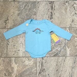NWT Size 12-18 Months M+A Baby Blue Long Sleeve Dinosaur Bodysuit